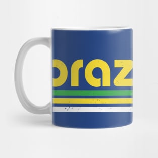 Retro Brazil Word Art // Proud Brazilian Vintage Grunge Mug